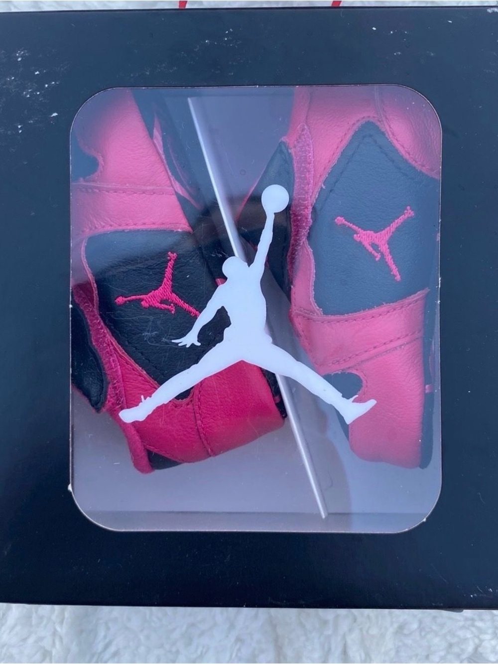 Jordan 1st Crib Baby Shoes 2C Black Voltage Cherry 370305-018 w/ Box